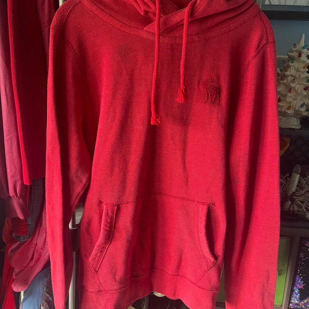 Abercrombie & Fitch Red Hooded Sweater
